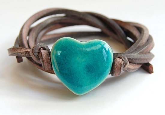Armband hart turquoise