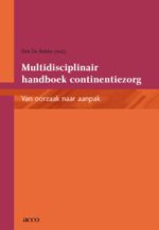 Cover van het boek 'Multidisciplinair handboek continentiezorg / druk 1'
