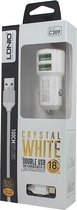 LDNIO C309 Dual USB Auto oplader 3.6A met 1 Meter Micro USB Kabel geschikt voor o.a Huawei Mate 7 8 P Smart plus