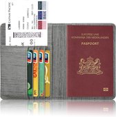 Goodline® - Paspoort Hoesje / Paspoorthouder - V1 - Houtpatroon Grijs