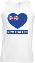 Nieuw zeeland hart vlag singlet shirt/ tanktop wit heren S