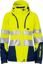 ProJob 6424 GEVOERDE SIGNALISATIE SOFTSHELL EN ISO 20471 KLASSE 3 DAMES 646424 - Geel/Marine - M