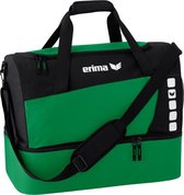 Erima Club 5 Line Sporttas met Bodemvak Medium - Smaragd/Zwart