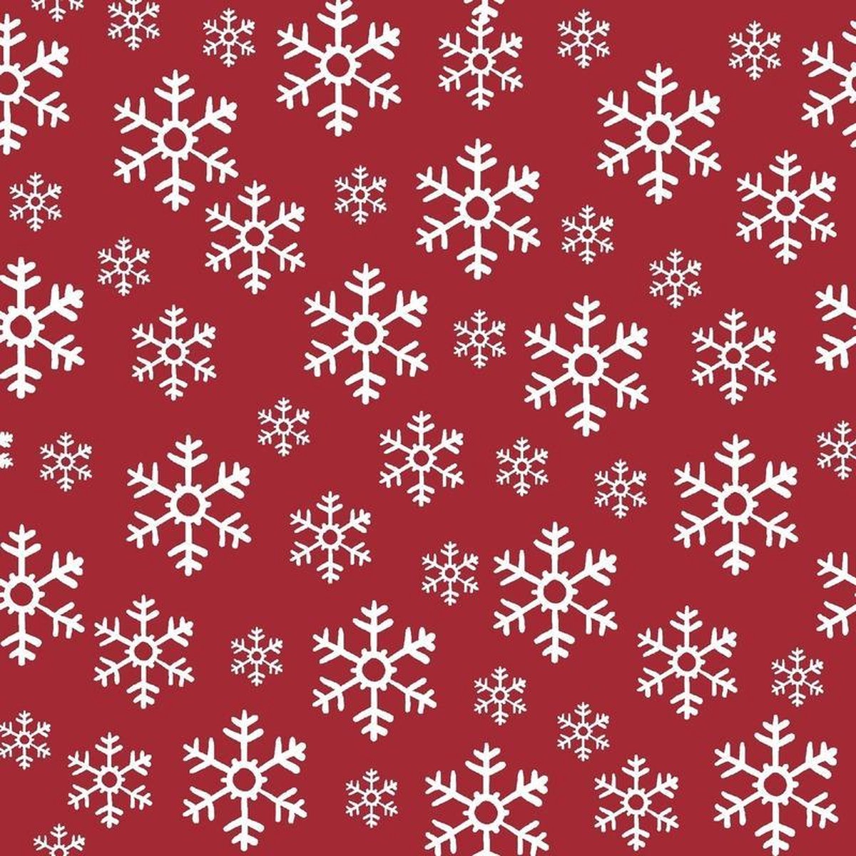 20x Kerst servetten rood/witte sneeuwvlokken 33 x 33 cm - Kerstdiner tafeldecoratie versieringen - duni