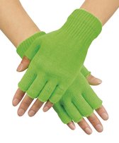 18 stuks: Vingerloze handschoenen - neon groen