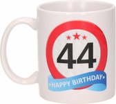Verjaardag 44 jaar verkeersbord mok / beker