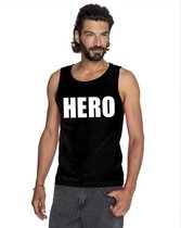 Hero tekst singlet shirt/ tanktop zwart heren S