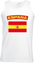 Singlet shirt/ tanktop Spaanse vlag wit heren M