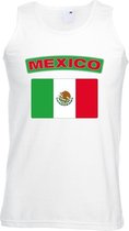 Singlet shirt/ tanktop Mexico vlag wit heren L