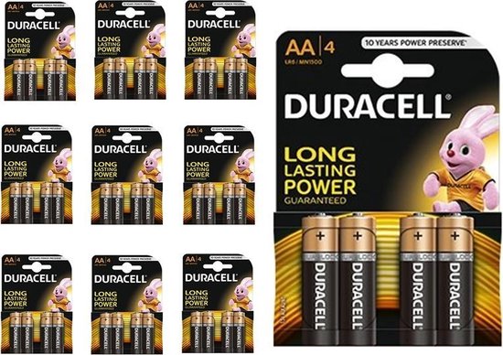 Piles AA / LR6 / MN1500 / 1.5V Alcaline Duracell - 4 piles