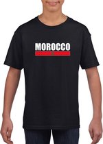 Zwart Marokko supporter t-shirt voor kinderen XL (158-164)