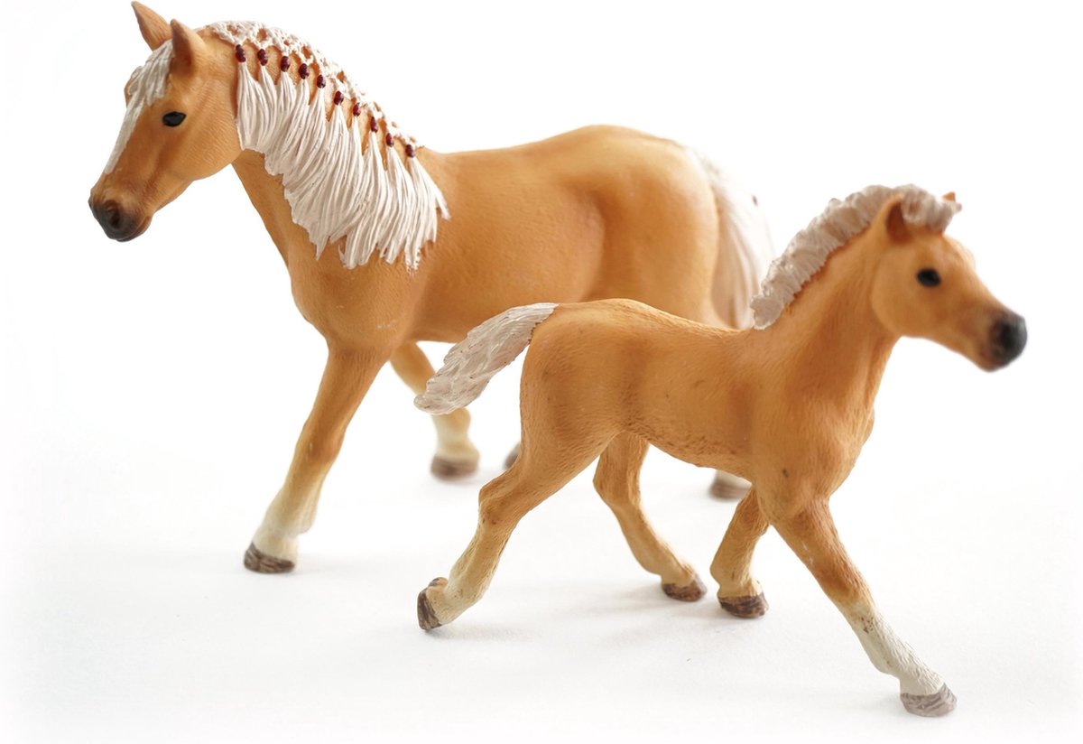 Thespian metriek Armstrong JollyHorses - paarden - Palomino merrie plus veulen en hekwerk –  handgeschilderd | bol.com