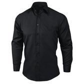 Heren overhemd zwart maat XL