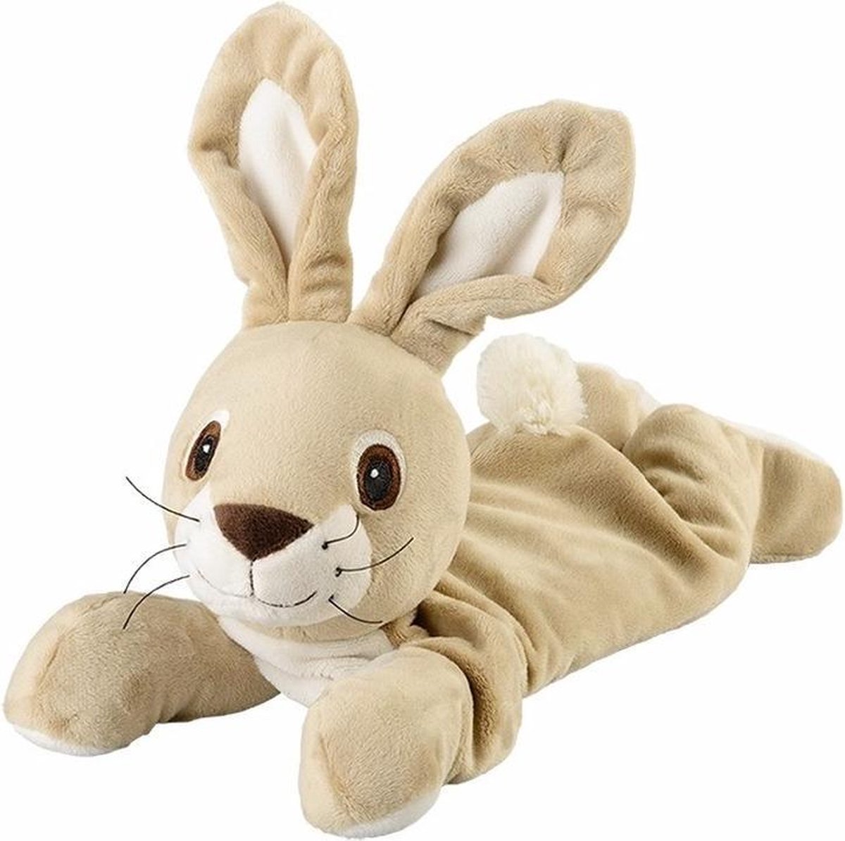 Magnetron warmte knuffel konijn/haas beige 35 cm - Heatpack/coldpack - Warmteknuffel lavendel geur - Bosdieren konijnen/hazen knuffels - Dierenknuffels - Merkloos