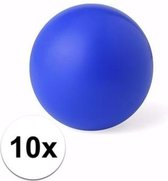 10 blauwe anti stressballetjes 6 cm