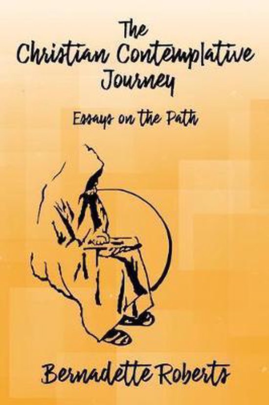 Boek kaft met de titel "The Christian Contemplative Journey". Een monnik met kap zit met een boek in zijn schoot.