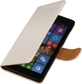 Wit pu leder booktype voor de Microsoft Lumia 535