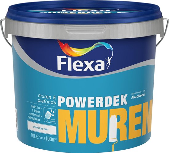 hier dutje delicaat Flexa Powerdek Muurverf - Muren & Plafonds - Binnen - RAL 9001 - 10 liter |  bol.com
