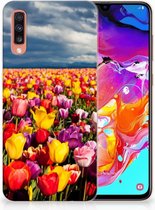 Geschikt voor Samsung Galaxy A70 TPU-siliconen Hoesje Tulpen