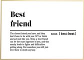 KMCT collection | voordeel set canvas zwart wit poster best friend met gouden wissellijst | 50 x 70 cm