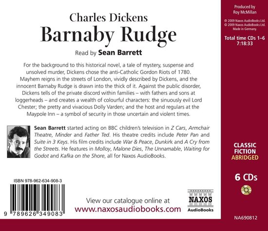 Sean Barrett - Dickens: Barnaby Rudge (6 CD), Audiobook | CD (album ...