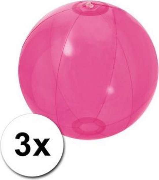 3 opblaasbare strandballen fel roze 30 cm