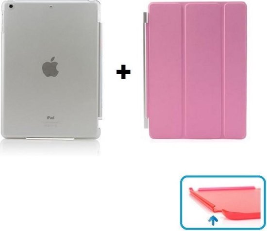 iPad Air 2 Smart Cover Hoes - inclusief Transparante achterkant – Roze |  bol.com