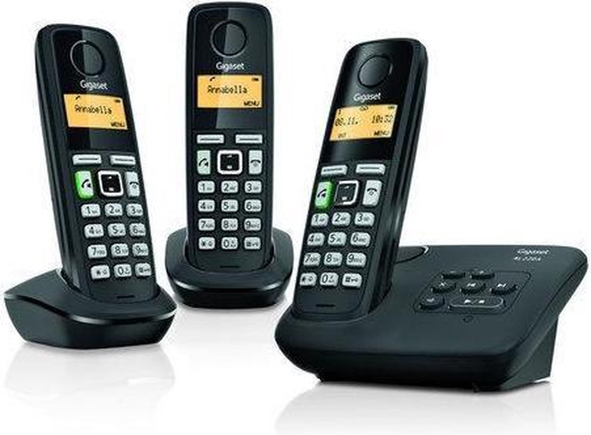 Gigaset AL220A - Trio DECT telefoon met antwoordapparaat - Zwart | bol.com