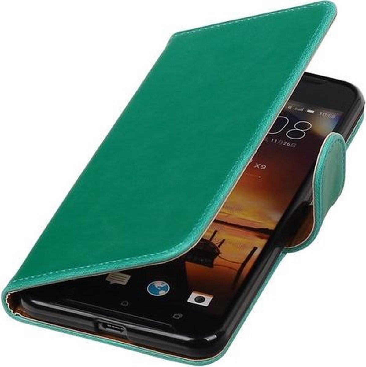 Groen Pull-Up PU booktype wallet cover hoesje voor HTC One X9
