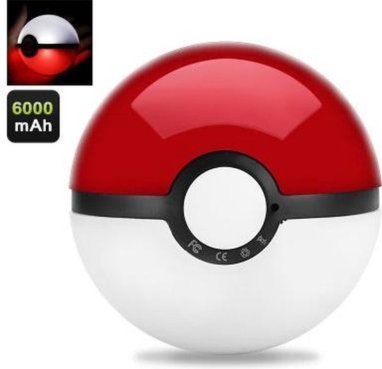 Verzending punt geschenk Pokemon Pokeball Powerbank 6000 mAh - ideaal voor Pokemon Go! | bol.com