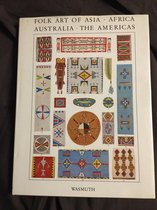 Boek met de titel 'Folk Art of Asia, Africa, Australia, The Americas' met veelkleurige volkskunst patronen op de voorkant.