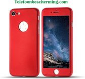 Rood 360 hoesje case bescherming voor iPhone 6 met Tempered Glass