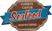 Signs-USA Seafood Catch Today - Retro Wandbord - Metaal - 45x38,5 cm