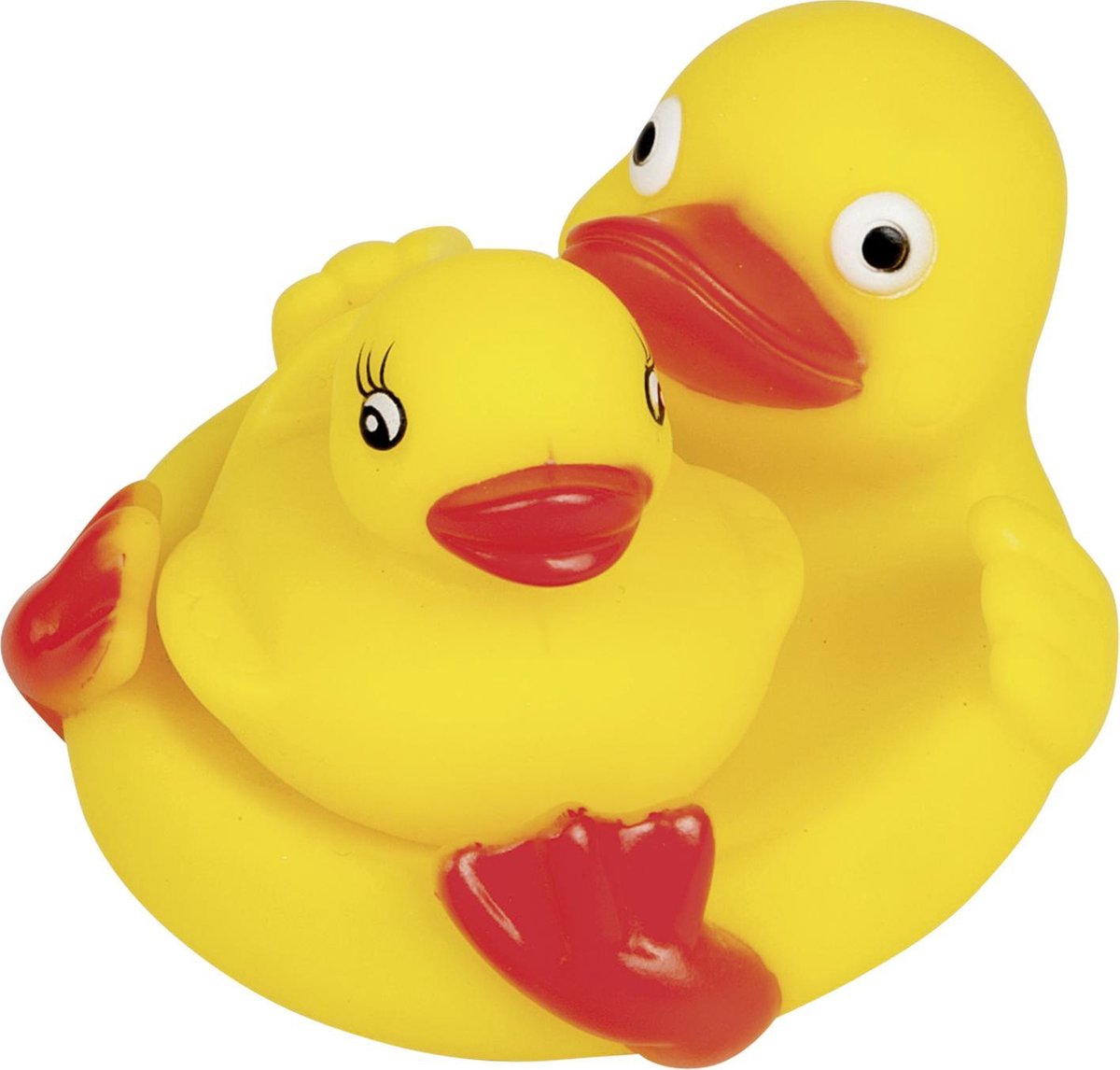Happy People Badeend Met Baby Geel 2 Stuks 8 Cm