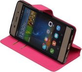 Roze Huawei P8 Lite TPU wallet case - telefoonhoesje - smartphone hoesje - beschermhoes - book case - booktype hoesje HM Book