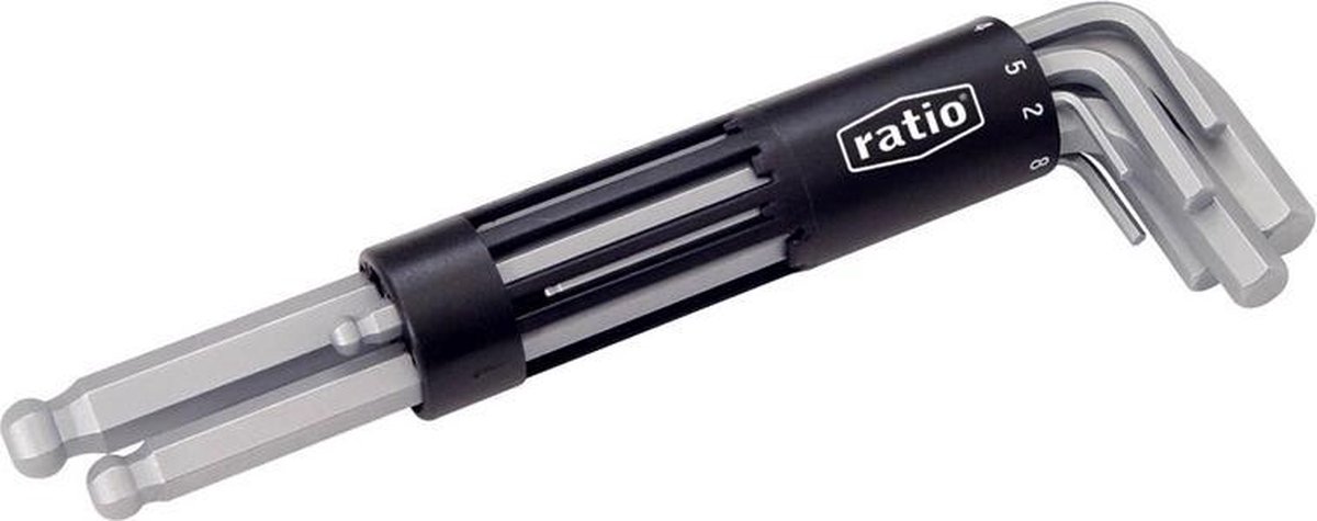 Ratio stiftsleutelset met T-greep 8 delig