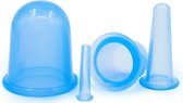 DVSE complete massage cup set (4 stuks) - Massagehulpmiddel - siliconen - Blauw