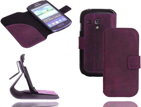 enkel gips Ademen GUARD Lederen bookcase Smartphonehoesje voor Samsung Galaxy S3 Mini paars |  bol.com
