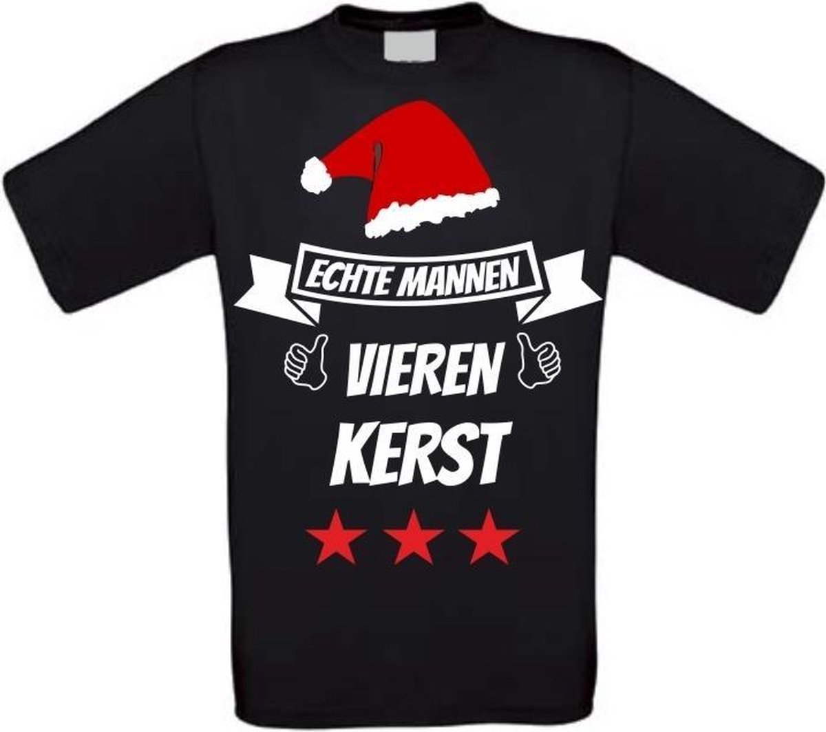 Echte mannen vieren kerst T-shirt maat L zwart | bol.com