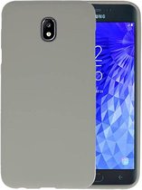 Bestcases Color Telefoonhoesje - Backcover Hoesje - Siliconen Case Back Cover Geschikt voor Samsung Galaxy J7 (2018) - Grijs