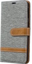Denim Book Case - Samsung Galaxy A40 Hoesje - Grijs