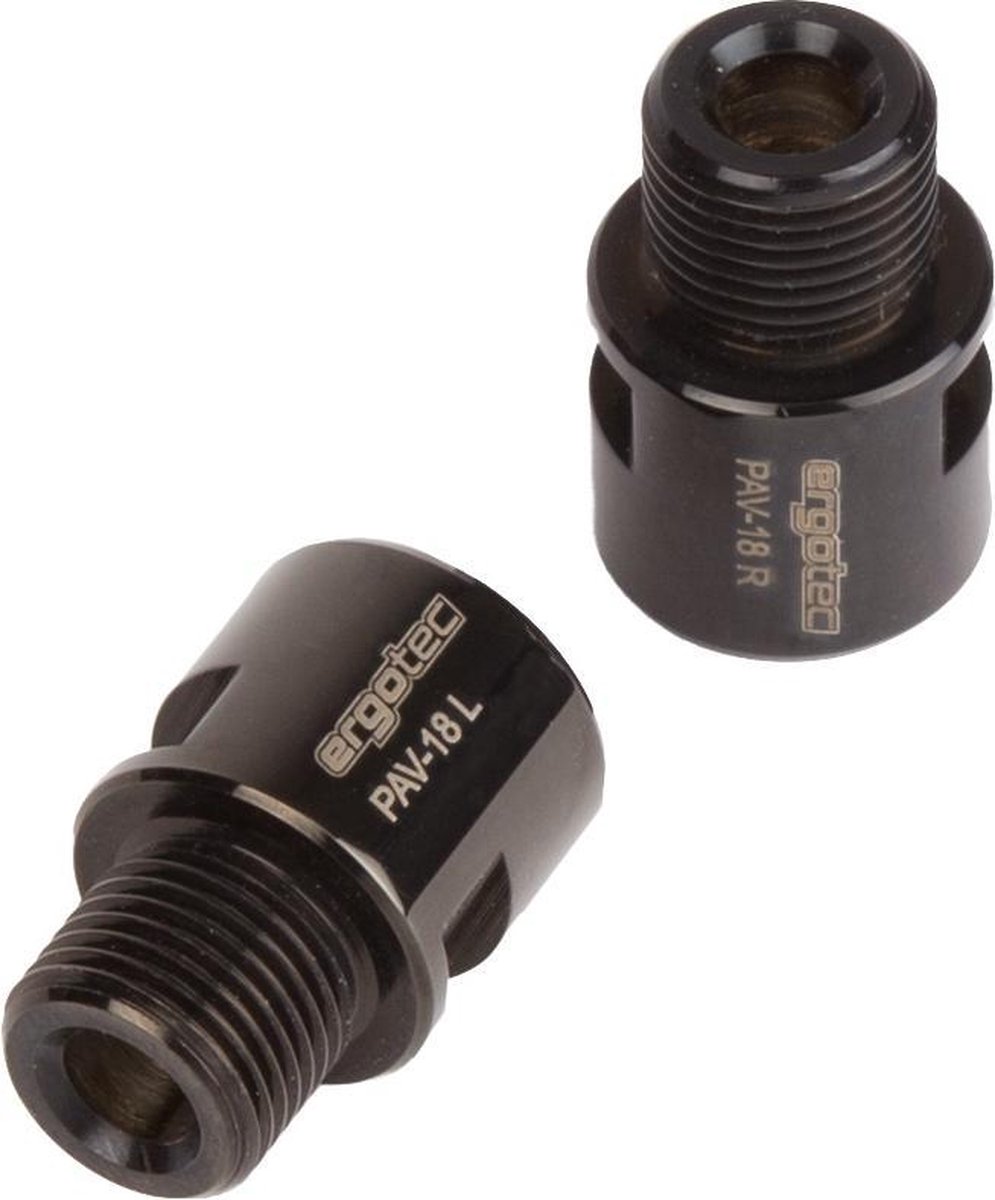 Pedaal asverlenger 9/16 Ergotec - RVS zwart