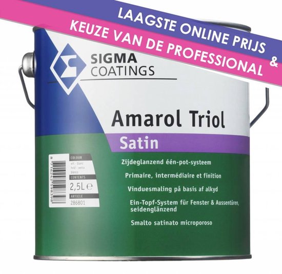 Sigma SCHAKELVERF Amarol Triol Satin - WIT - 5 liter | Zijdeglans