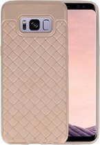 Goud Geweven TPU case hoesje voor Samsung Galaxy S8