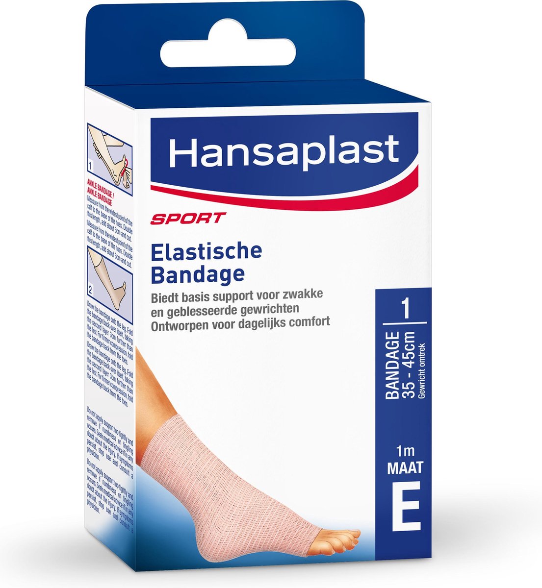 Tenen touw overstroming Hansaplast Sport Elastische Bandage 1m maat E (enkel/knie) | bol.com