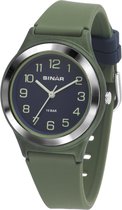 Sinar Analoog Horloge 36 mm 100 meter groen/ blauw XB-48-3