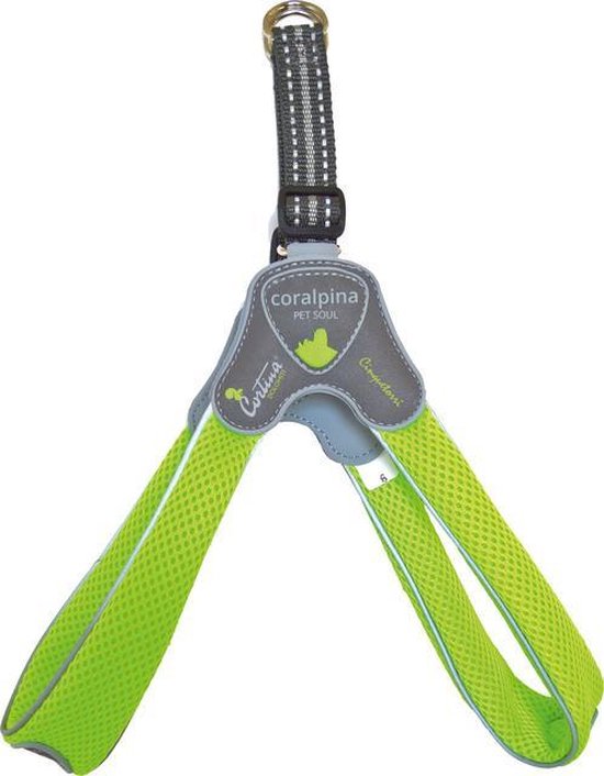 Luxe Coralpina - Hondenharnas tuig Cinquetorri Fluo Groen - 40-50 cm - Maat 5