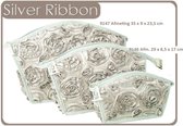 Vagabond-Toilettas-Curved Holdall "Silver Ribbon" 9146-afmeting 29 x 8,5 x 17 cm.