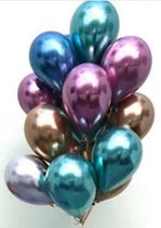 Luxe Chrome Ballonnen Multi - 10 Stuks Helium Metallic Ballonnenset Feestje Verjaardag Party