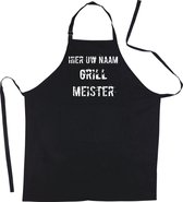 Mijncadeautje Apron - Grill Meister - avec prénom - Tablier de cuisine amusant et exclusif - noir